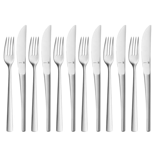 WMF Corvo Dessertbesteck 12teilig, Vorspeisebesteck für 6 Personen, Frühstücksbesteck,Cromargan protect mattiert, kratzbeständig, spülmaschinenfest von WMF