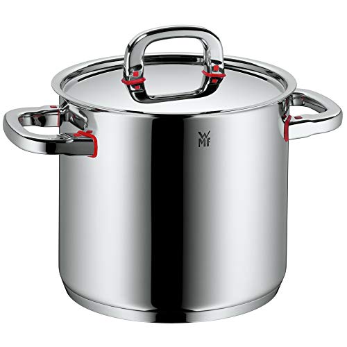 WMF Premium One Gemüse- Suppentopf Induktion 20cm, Kochtopf groß 5,3l, Metalldeckel mit Dampföffnung, Cromargan Edelstahl poliert, Innenskalierung von WMF