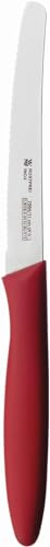 WMF Brotzeitmesser 23 cm, Brötchenmesser Doppelwellenschliff, Frühstücksmesser aus Spezialklingenstahl, Kunststoffgriff, rot von WMF