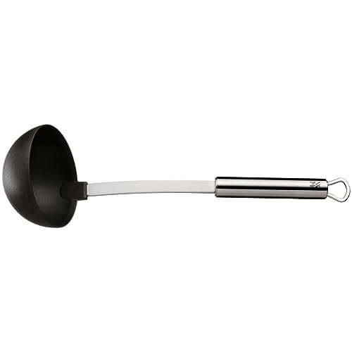 WMF Profi Plus Suppenkelle 30 cm, Saucen- Schöpflöffel mit Kunststoff-Laffe, Cromargan Edelstahl teilmattiert, ideal für beschichtete Töpfe von WMF