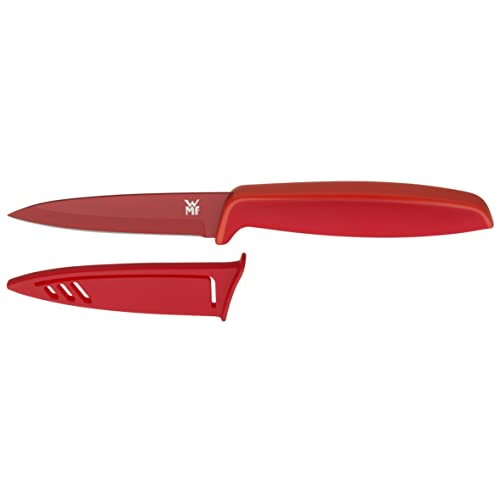 WMF Touch Allzweckmesser 20 cm, Messer mit Schutzhülle, Spezialklingenstahl antihaftbeschichtet, Messer mit Scheide, scharf, Klinge 9 cm, rot von WMF