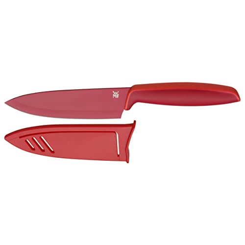 WMF Touch Kochmesser 24 cm, Messer mit Schutzhülle, Spezialklingenstahl antihaftbeschichtet, scharf, Klinge 13 cm, rot von WMF