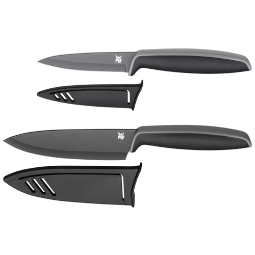 WMF Touch Messerset 2-teilig, Küchenmesser mit Schutzhülle, Spezialklingenstahl antihaftbeschichtet, scharf, Kochmesser, Gemüsemesser, schwarz WMF Touch Messerset 2-teilig, Küchenmesser mit Schutzhülle, Spezialklingenstahl antihaftbeschichtet, scharf, Kochmesser, Gemüsemesser, schwarz von WMF