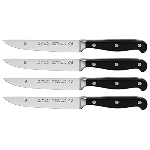WMF Spitzenklasse Plus Steakmesser Set 4teilig, 22 cm, Made in Germany, Messer geschmiedet, Performance Cut, Klinge 12 cm von WMF