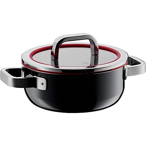 WMF Fusiontec Functional Kochtopf klein 20cm, Glasdeckel mit Abgießfunktion, Bratentopf Induktion 2,4l, High-Tech Keramik, kratzfest, schwarz von WMF