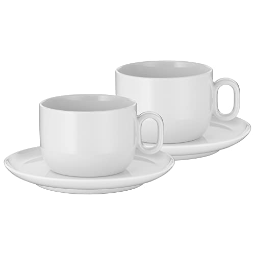 WMF Barista Tassen Set 4-teilig, zwei Kaffeetassen 160 ml mit Untertassen für Cappuccino, Porzellan, Kaffeeglas, Kaffeebecher, spülmaschinengeeignet von WMF