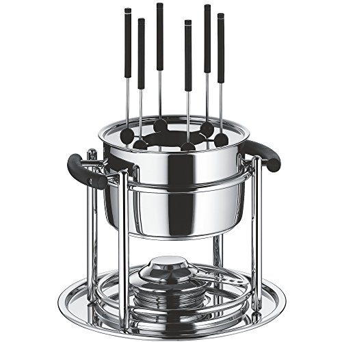 WMF Allegro Fondue-Set 11-teilig, für 6 Personen, mit Brenner und Gabeln, Cromargan Edelstahl, Fonduetopf Induktion, spülmaschinengeeignet von WMF