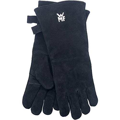 WMF BBQ Grillhandschuhe 1 Paar, Leder, hitzebeständige Handschuhe, Ofenhandschuhe extra lang, praktische Größe (10/XL) von WMF