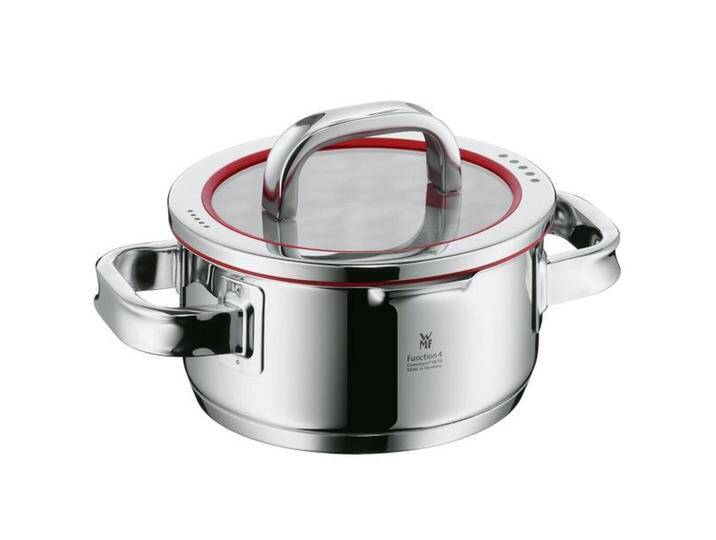 WMF BRATENTOPF Function 4, Edelstahl, Metall, 1,4 L, rund, Messskala, rostfrei, Abgießfunktion, Griffe werden nicht heiß,mit Silikonring, Kochen, von WMF