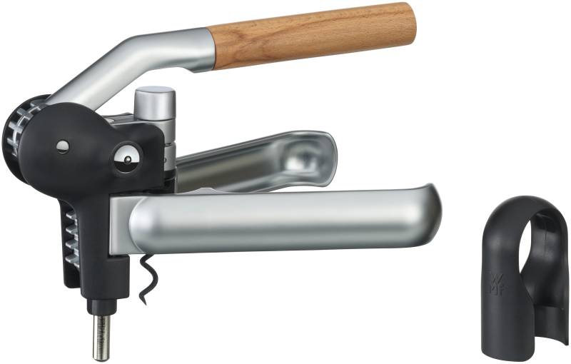 WMF Baric Hebelkorkenzieher mit Folienschneider in silber/hellbraun von WMF