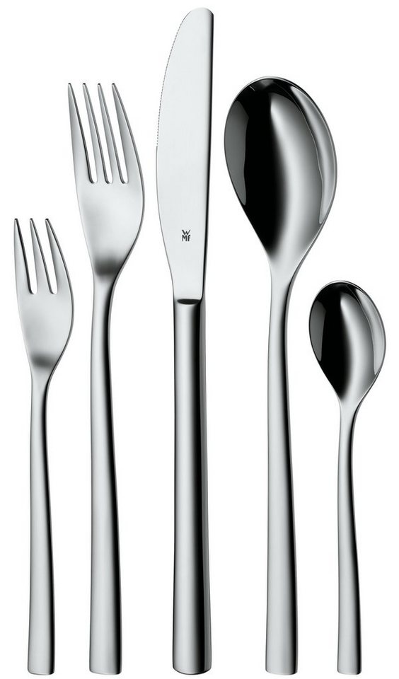 WMF Besteck-Set Palermo (30-tlg), 6 Personen, Cromargan® Edelstahl Rostfrei 18/10, Monobloc-Messer, ergonomisch, geschmiedete Messer, Wellenschliff WMF Besteck-Set Palermo (30-tlg), 6 Personen, Cromargan® Edelstahl Rostfrei 18/10, Monobloc-Messer, ergonomisch, geschmiedete Messer, Wellenschliff von WMF