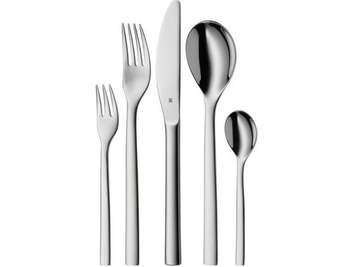 WMF Besteck-Set Atria (60-tlg), 12 Personen, Cromargan® Edelstahl Rostfrei 18/10, poliert, mit soliden Monobloc Tafelmessern, silberfarben von WMF