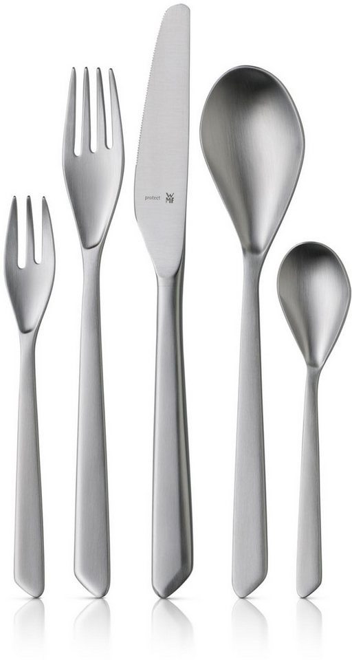 WMF Besteck-Set Neo in natürlicher Optik, ergonomische Haptik, Wellenschliff-Messer (66-tlg), 12 Personen, Cromargan® Edelstahl Rostfrei 18/10, spülmaschinengeeignet, optimale Schärfe, hochwertiger Besteckkasten von WMF