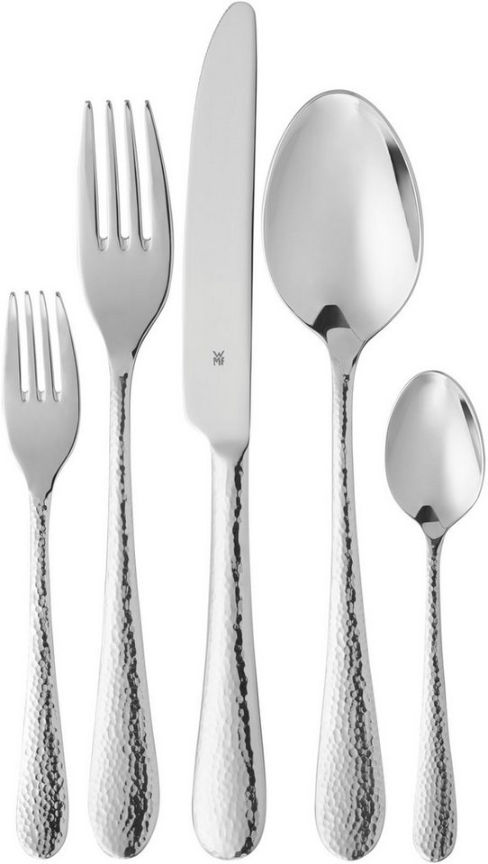 WMF Besteck-Set Sitello (30-tlg), 6 Personen, Cromargan® Edelstahl Rostfrei 18/10, geschmiedete Messer, farbecht, Wellenschliff, spülmaschinenfest von WMF