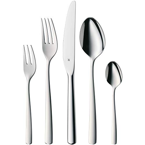 WMF Boston Besteck Set 12 Personen, Essbesteck 60 teilig, Monobloc-Messer, Cromargan Edelstahl poliert, glänzend, spülmaschinenfest von WMF