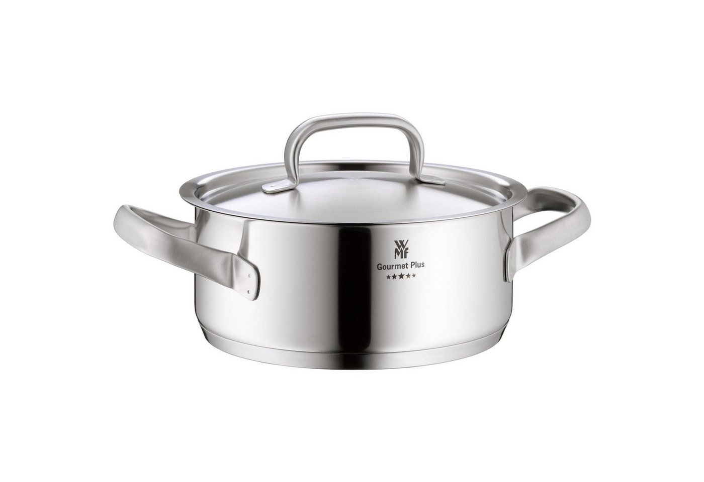 WMF Bratentopf Gourmet Plus, Cromargan® Edelstahl rostfrei 18/10 (1-tlg., 1x Bratentopf mit Deckel 16 cm (Volumen 1,4l, Höhe 8 cm), - optimal für Herdplatten mit Ø 14,5 cm von WMF