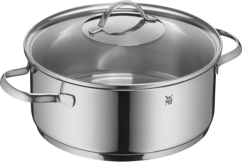 WMF Bratentopf Provence Plus, Cromargan® Edelstahl Rostfrei 18/10 (2-tlg), hochwertiger Glasdeckel, TransTherm-Allherdboden, Schüttrand von WMF