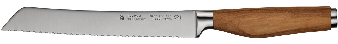 WMF Brotmesser Grand Wood, 19 cm, Olivenholzgriff, handgeschmiedeter Spezialklingenstahl WMF Brotmesser Grand Wood, 19 cm, Olivenholzgriff, handgeschmiedeter Spezialklingenstahl von WMF