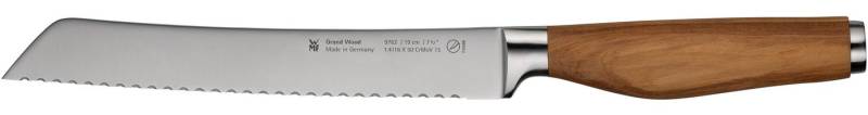 WMF Brotmesser Grand Wood, 19 cm, Olivenholzgriff, handgeschmiedeter Spezialklingenstahl von WMF