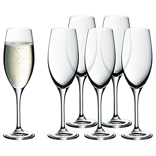 WMF Easy Plus Champagner-/ Sektgläser Set 6-teilig, 250ml, Kristallglas, spülmaschinenfest, transparent von WMF