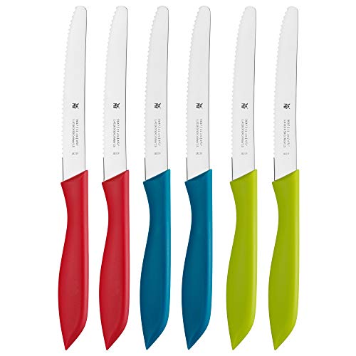 WMF Classic Line Frühstücksmesser Set 6-teilig, 23 cm, Brötchenmesser Wellenschliff, Brotzeitmesser, Spezialklingenstahl, Kunststoffgriff, bunt von WMF