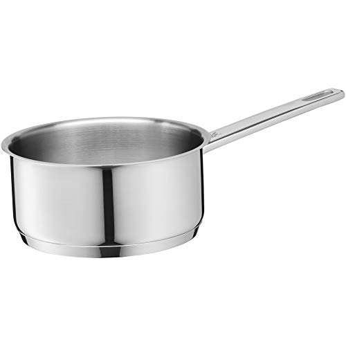 WMF Compact Cuisine Stielkasserolle 16,5cm ohne Deckel, Kochtopf klein 1,5l, Milchtopf Induktion, Cromargan Edelstahl poliert, Innenskalierung, unbeschichtet von WMF