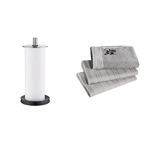 WMF Depot Küchenrollenhalter stehend 32 cm, Cromargan Edelstahl, Silikonfüße spülmaschinengeeignet & Küchenhandtuch-Set 3-teilig, Handtuch, Geschirrhandtuch, Baumwolle WMF Depot Küchenrollenhalter stehend 32 cm, Cromargan Edelstahl, Silikonfüße spülmaschinengeeignet & Küchenhandtuch-Set 3-teilig, Handtuch, Geschirrhandtuch, Baumwolle von WMF