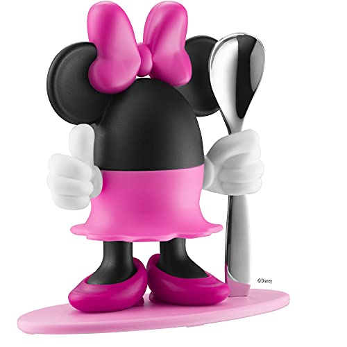 WMF Disney Minnie Mouse Eierbecher mit Löffel, 14cm, lustiger Eierbecher Kinder Mini Mouse, Kunststoff, Cromargan Edelstahl poliert, farbecht, lebensmittelecht von WMF