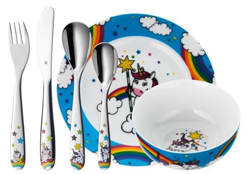 WMF Einhorn Kinder Geschirrset 6-teilig, Kindergeschirr mit Kinderbesteck Edelstahl, 3-9 Jahre, Cromargan poliert, spülmaschinengeeignet WMF Einhorn Kinder Geschirrset 6-teilig, Kindergeschirr mit Kinderbesteck Edelstahl, 3-9 Jahre, Cromargan poliert, spülmaschinengeeignet von WMF