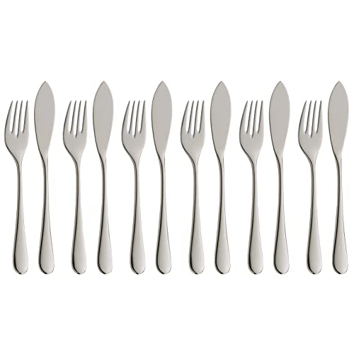 WMF Merit Fischbesteck 12 teilig, Fischset für 6 Personen, Fischgabel, Fischmesser, Cromargan Protect Edelstahl poliert, kratzbeständig WMF Merit Fischbesteck 12 teilig, Fischset für 6 Personen, Fischgabel, Fischmesser, Cromargan Protect Edelstahl poliert, kratzbeständig von WMF