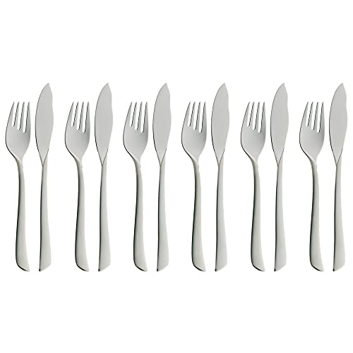 WMF Virginia Fischbesteck 12 teilig, Fischset für 6 Personen, Fischgabel, Fischmesser, Cromargan protect Edelstahl teilmattiert, kratzbeständig WMF Virginia Fischbesteck 12 teilig, Fischset für 6 Personen, Fischgabel, Fischmesser, Cromargan protect Edelstahl teilmattiert, kratzbeständig von WMF