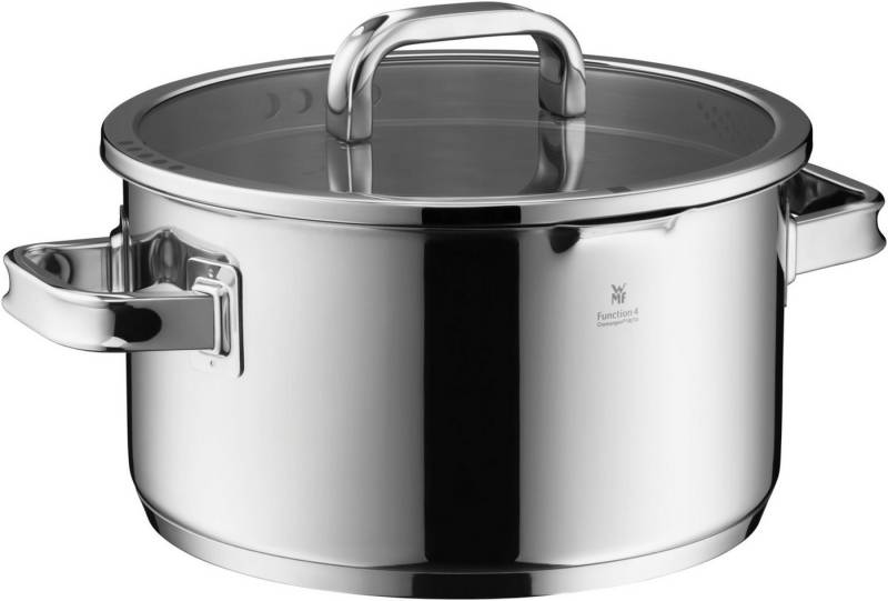 WMF Fleischtopf Function 4 Advanced, Cromargan® Edelstahl rostfrei 18/10 (24cm, Volumen 5,7l, Höhe 13 cm), Glasdeckel mit 4 Abgießfunktionen von WMF
