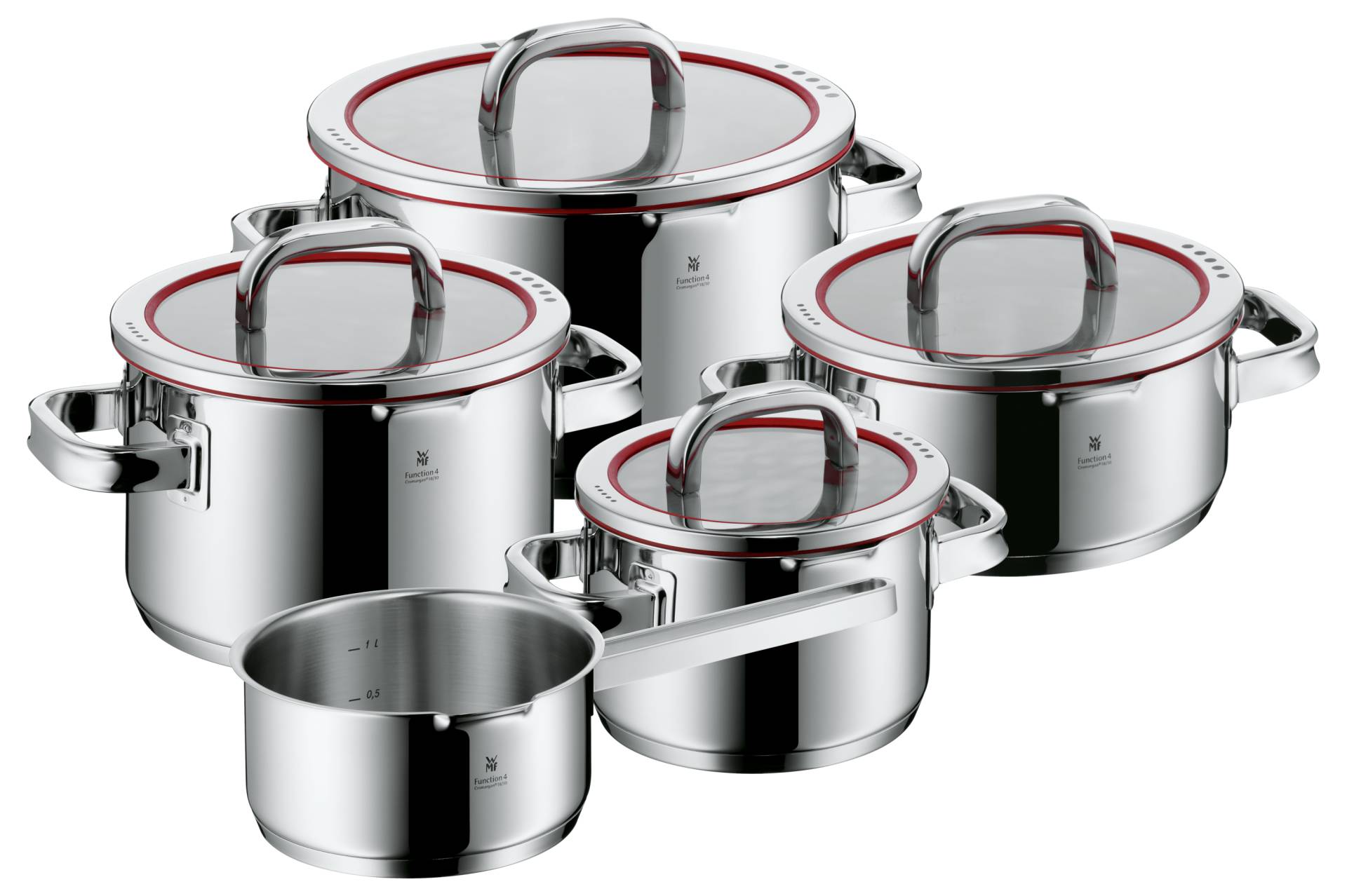 WMF Function 4 Topf-Vorteils-Set* in Edelstahl/rot von WMF