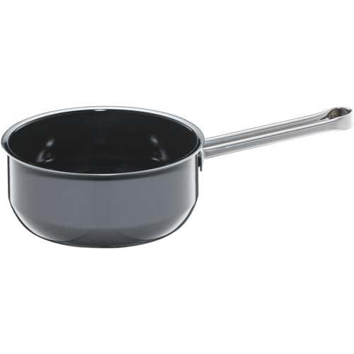 WMF Fusiontec Essential Stielkasserolle, 16 cm ohne Deckel, kleiner Topf 1,3l, Kochtopf klein, Nudeltopf, Milchtopf Induktion, High-Tech Keramik, kratzfest, unbeschichtet, grau, Made in Germany von WMF