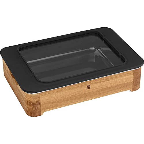 WMF Fusiontec Lasagne Auflaufform groß 36 x 26 x 8 cm, High-Tech Keramik, Holz-Servierrahmen, für Herd, Grill, Backofen, hitzebeständig bis 450°C von WMF