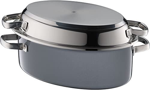 WMF Fusiontec Mineral Multi-Bräter 38 cm, Perfektes Braten, Homogene Kochergebnisse, Kratzfest, Einfache Reinigung, Backofengeeignet, Multifunktionsdeckel aus Edelstahl, Platinum von WMF