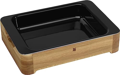 WMF Fusiontec Lasagne Auflaufform groß 39 x 30 x 9 cm, High-Tech Keramik, Holz-Servierrahmen, für Herd, Grill, Backofen, hitzebeständig bis 450°C von WMF