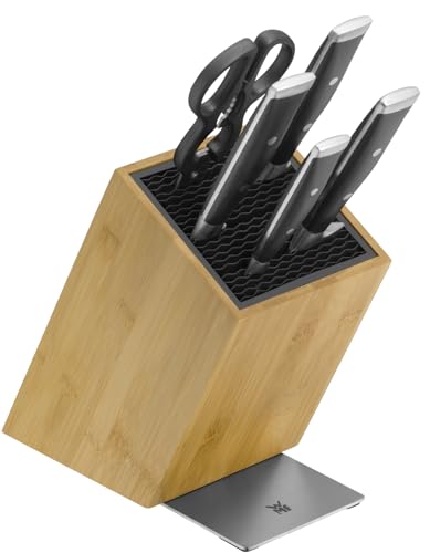 WMF Grand Class Vorteils Messerblock mit Messerset 6teilig, Made in Germany, 4 Messer geschmiedet, Küchenschere, Bambus-Block, Performance Cut von WMF