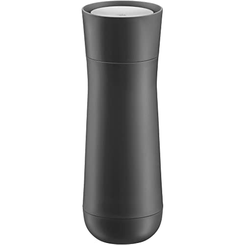 WMF Impulse Isolierbecher 350 ml, Thermobecher mit Automatikverschluss, 360°-Trinköffnung, hält Getränke 1-2h warm/kalt, dunkelgrau von WMF