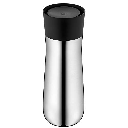 WMF Impulse Isolierbecher 350 ml, Thermobecher mit Automatikverschluss, 360°-Trinköffnung, hält Getränke 8h heiß/12h kalt, Silber von WMF