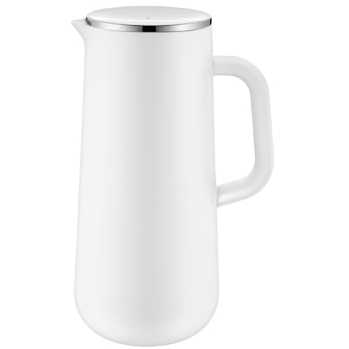 WMF Impulse Thermoskanne 1l, Isolierkanne für Kaffee oder Tee, Drehverschluss, hält Getränke 24h kalt und warm, Thermoskanne Kaffee oder Tee, weiß, Edelstahl, Kunststoff von WMF