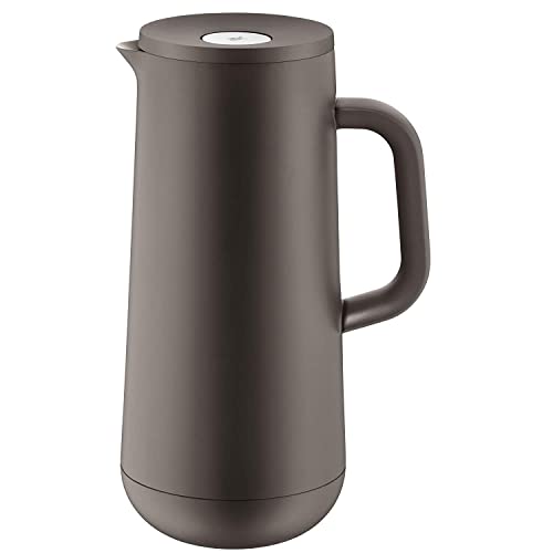 WMF Impulse Thermoskanne 1l, Isolierkanne für Kaffee oder Tee, Druckverschluss, hält Getränke 24h kalt & warm, hellbraun von WMF