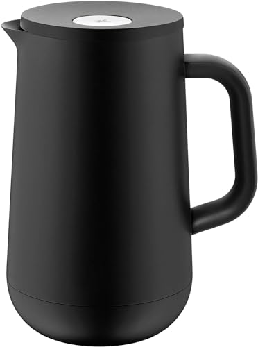 WMF Impulse Thermoskanne schwarz 1l, Isolierkanne für Tee oder Kaffee, Druckverschluss, Teekanne Thermoskanne hält Getränke 24h kalt & warm von WMF