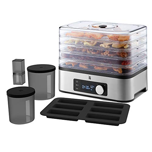 WMF Küchenminis Dörrautomat, 10-teilig, 5 Dörrgitter, Aufbewahrungsboxen, Silikon-Müslieriegelform, Gesamtdörrfläche 2.362,5 cm², Temperatur 30 bis 70° C einstellbar, bis zu 24 Stunden Dörrzeit WMF Küchenminis Dörrautomat, 10-teilig, 5 Dörrgitter, Aufbewahrungsboxen, Silikon-Müslieriegelform, Gesamtdörrfläche 2.362,5 cm², Temperatur 30 bis 70° C einstellbar, bis zu 24 Stunden Dörrzeit von WMF