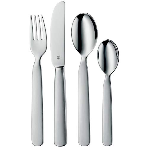 WMF First Lyric Kinderbesteck Set 4-teilig, Kinderbesteck Edelstahl, Besteck Kinder ab 3 Jahre, Cromargan Edelstahl teilmattiert, Gravurbesteck WMF First Lyric Kinderbesteck Set 4-teilig, Kinderbesteck Edelstahl, Besteck Kinder ab 3 Jahre, Cromargan Edelstahl teilmattiert, Gravurbesteck von WMF