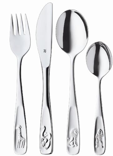 WMF Tiere Kinderbesteck Set Set 4-teilig, Kinderbesteck Edelstahl, Besteck Kinder ab 3 Jahre, Cromargan poliert, Universalverpackung WMF Tiere Kinderbesteck Set Set 4-teilig, Kinderbesteck Edelstahl, Besteck Kinder ab 3 Jahre, Cromargan poliert, Universalverpackung von WMF