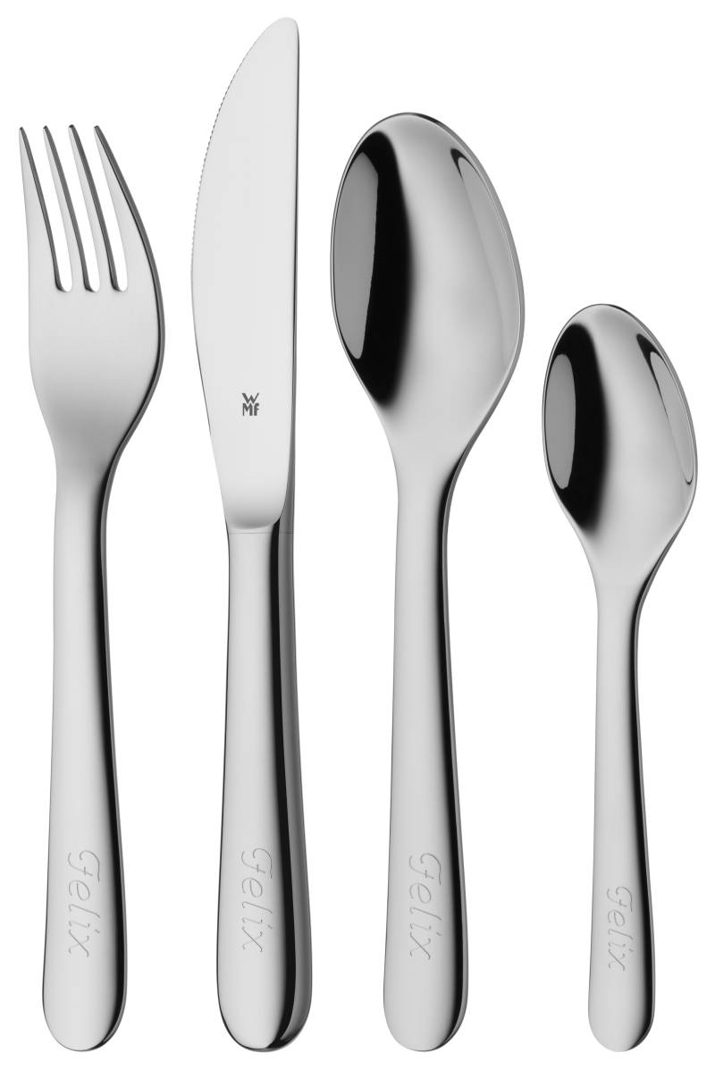WMF Kinderbesteck-Set Gravur, 4-teilig in poliertem Edelstahl von WMF