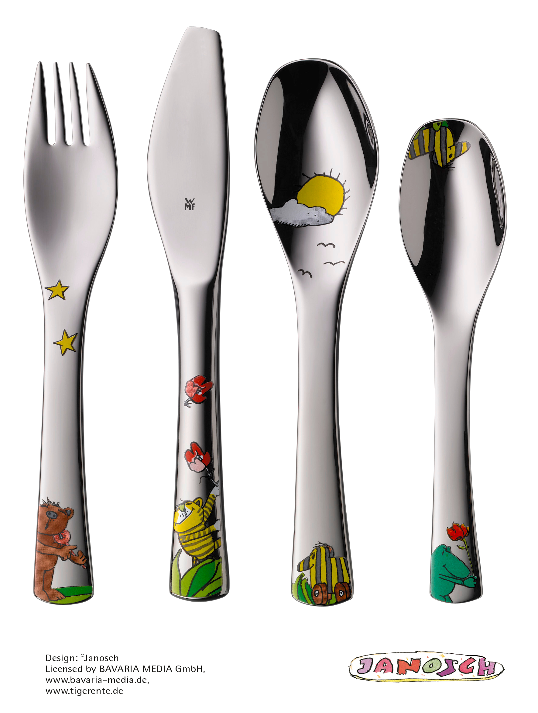 WMF Kinderbesteck-Set Janosch, 4-teilig in poliertem Edelstahl von WMF