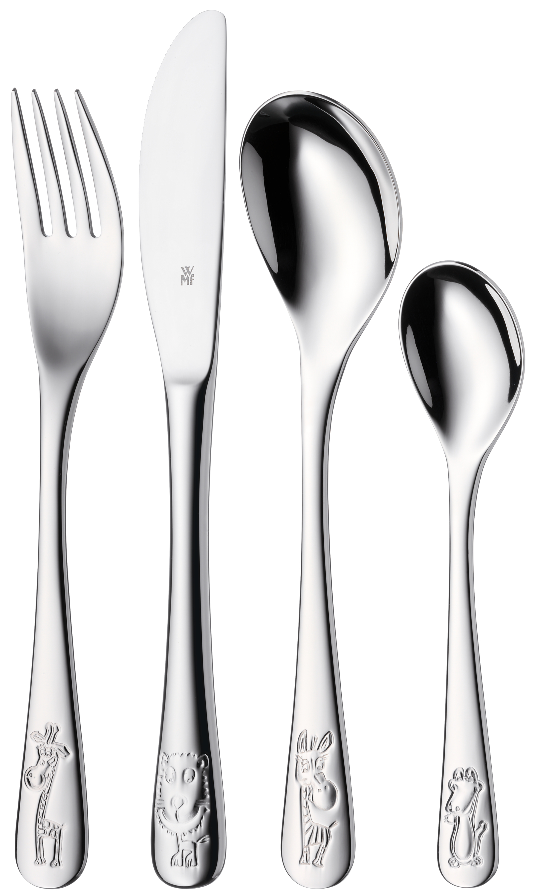 WMF Kinderbesteck-Set Safari, 4-teilig in poliertem Edelstahl von WMF