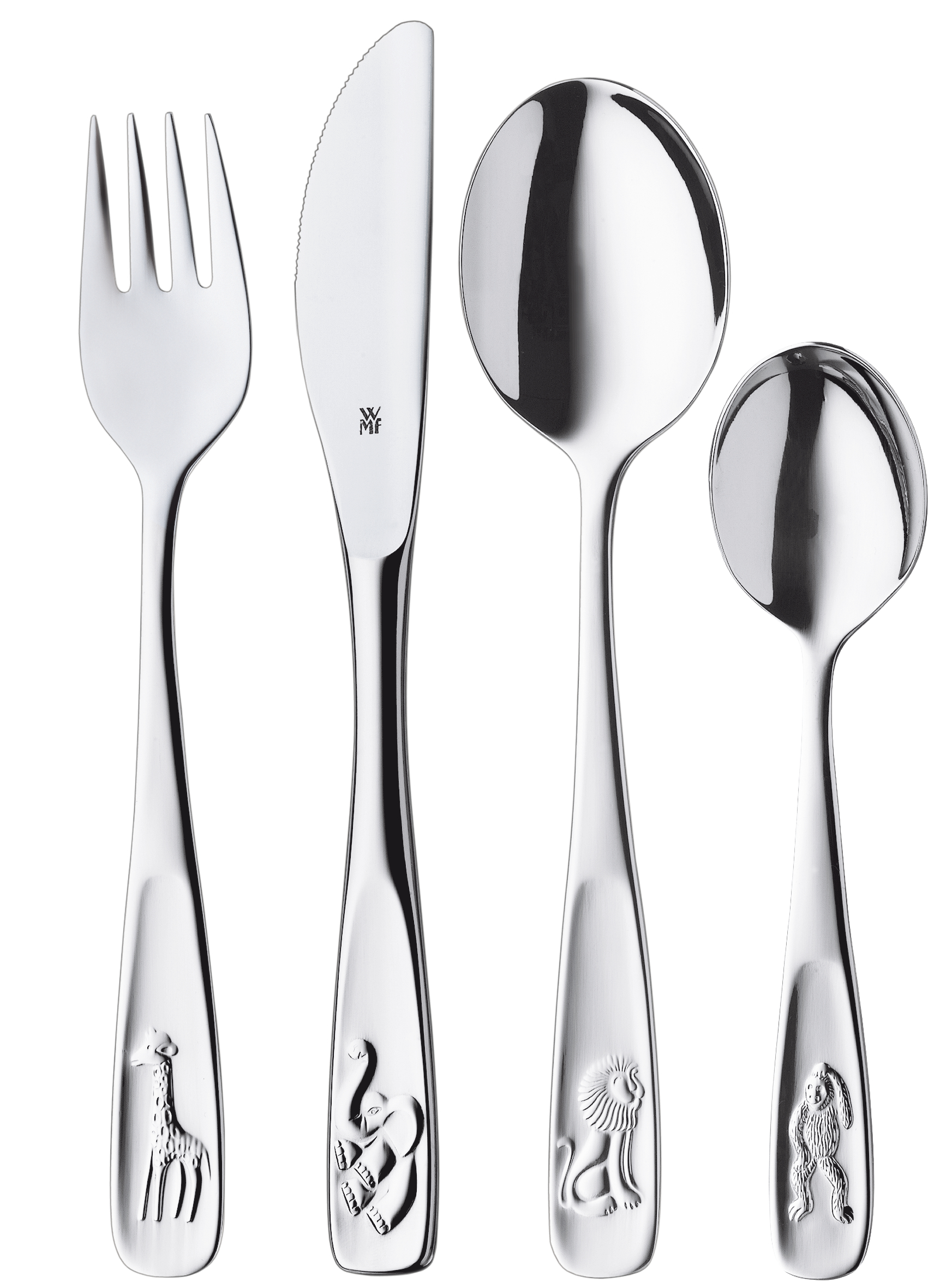 WMF Kinderbesteck-Set Tiere, 4-teilig in poliertem Edelstahl von WMF